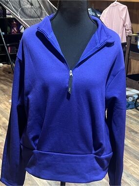 Athleta Deep Purple Quarter-Zip Pullover